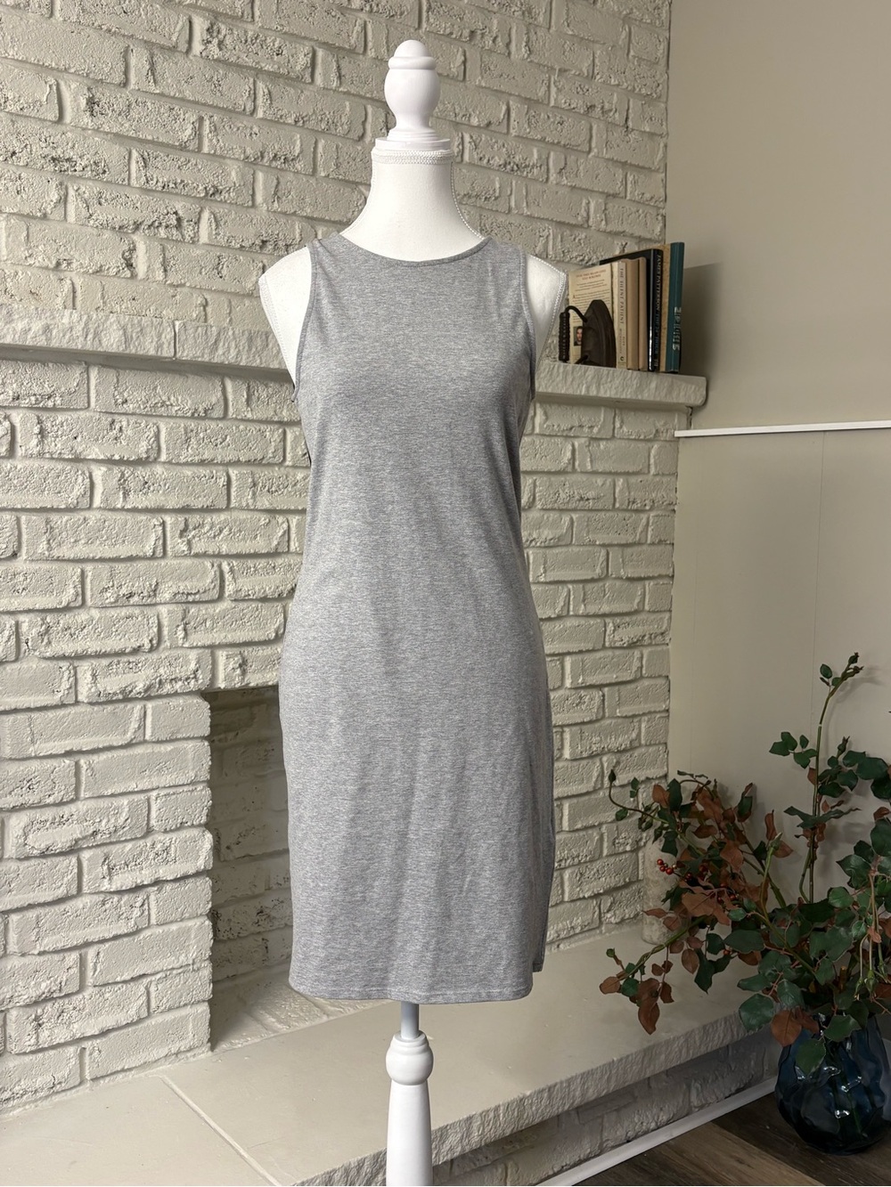 Twik Simons Heather Grey Mesh Back Neon Zip Dress L